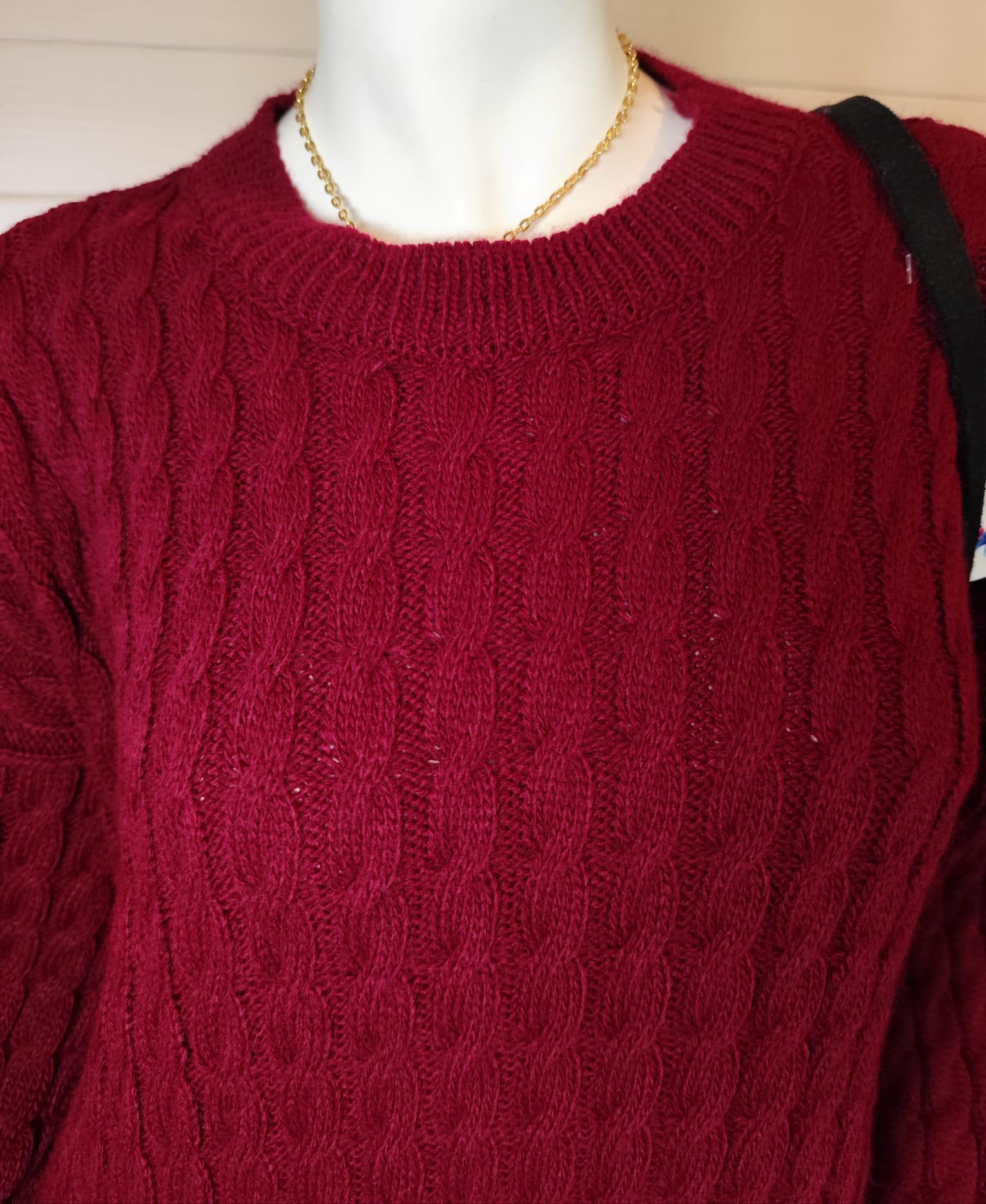 Robe longue en maille Monia bordeaux – Image 3