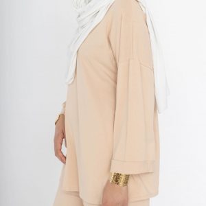 Tunique Beige Oversize En Coton