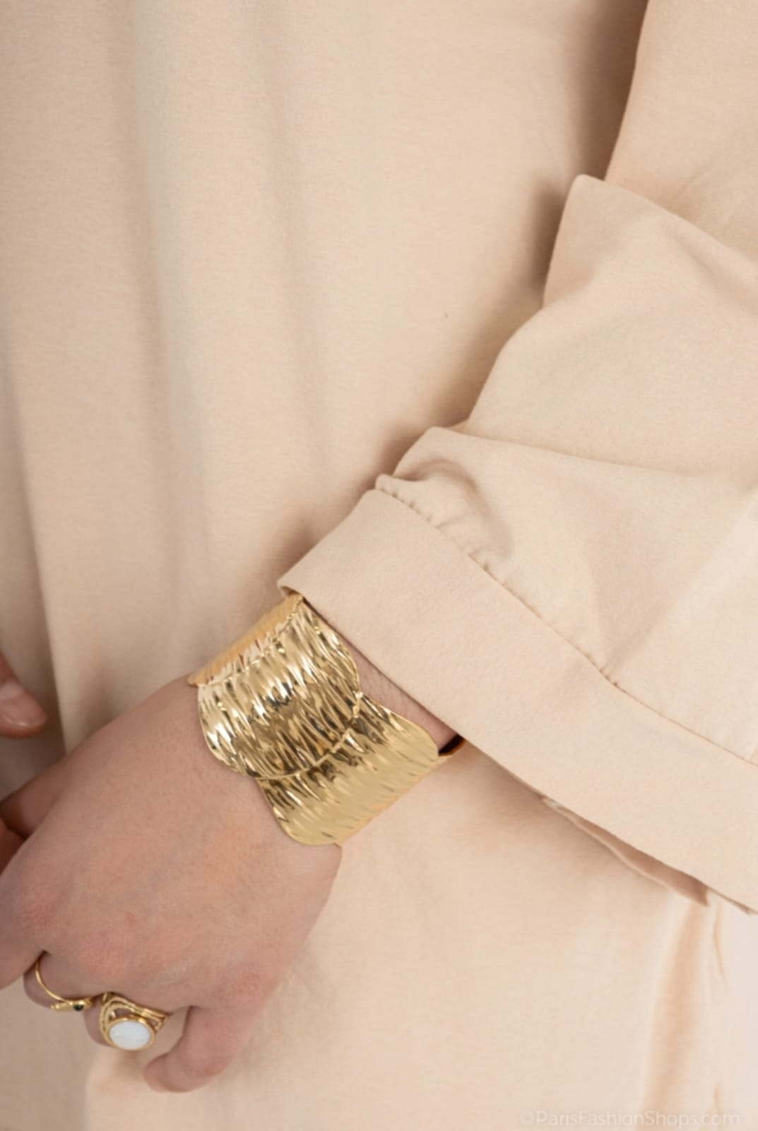 Tunique Beige Oversize En Coton – Image 2